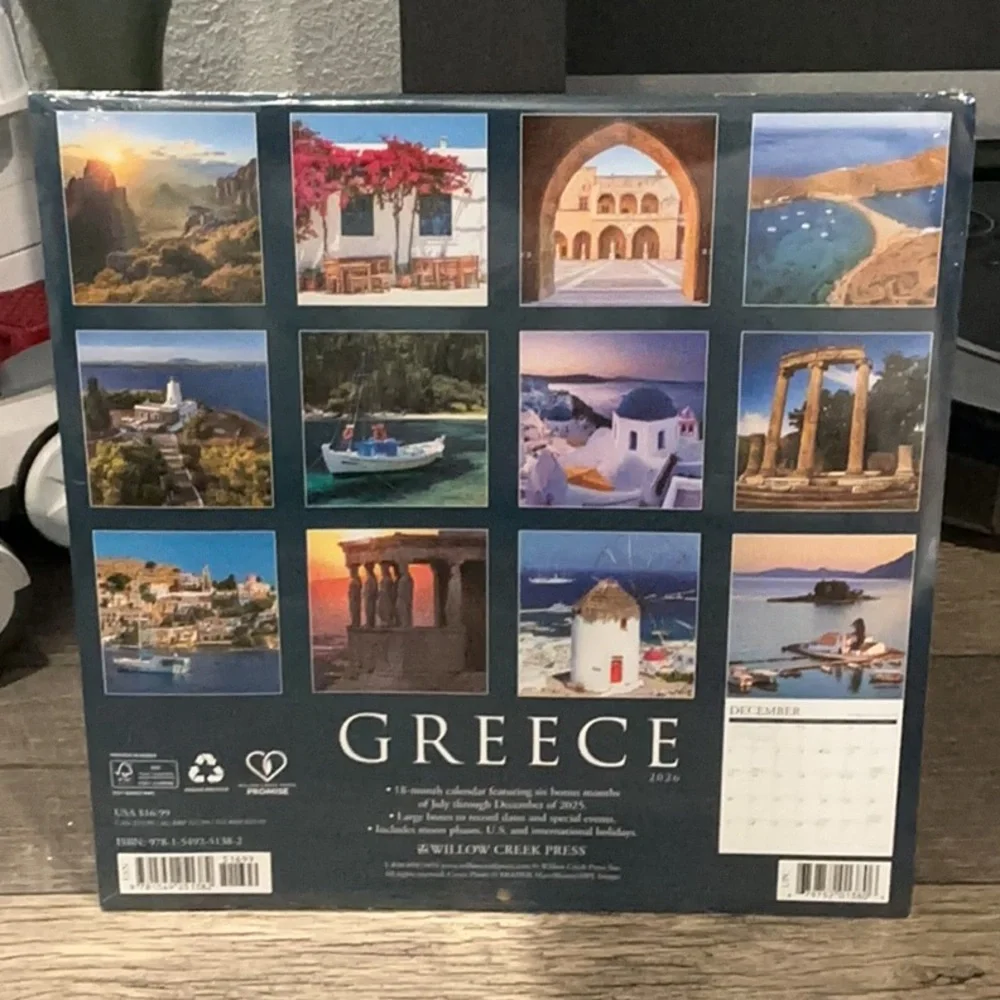 New 3 pack Willow Creek 2026 Calendars Monet Greece Ireland